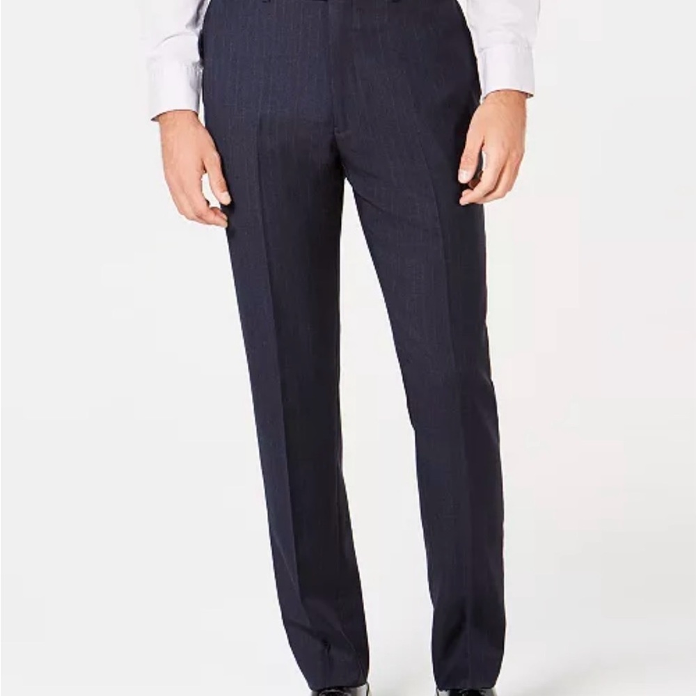 Calvin Klein Men's Navy Pinstripe Dress Pants